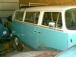Blue/White 1972 Volkswagen Bus