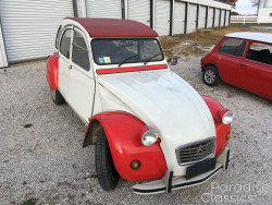 White with Red 1986 Citroen 2CV