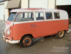 Red/White 1961 Volkswagen Bus