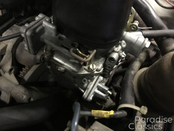 White with Red 1986 Citroen 2CV Carburetor Rebuild