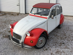 White with Red 1986 Citroen 2CV
